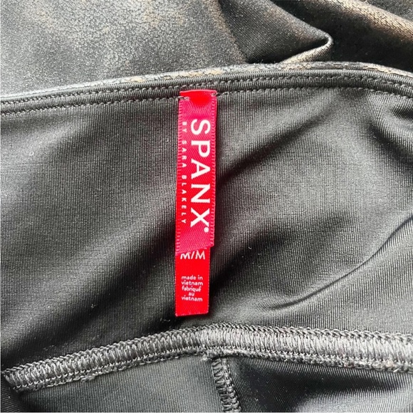 Spanx Metallic Leopard Print Leggings Brown & Black - Women's Size Medium - Picture 5 of 6